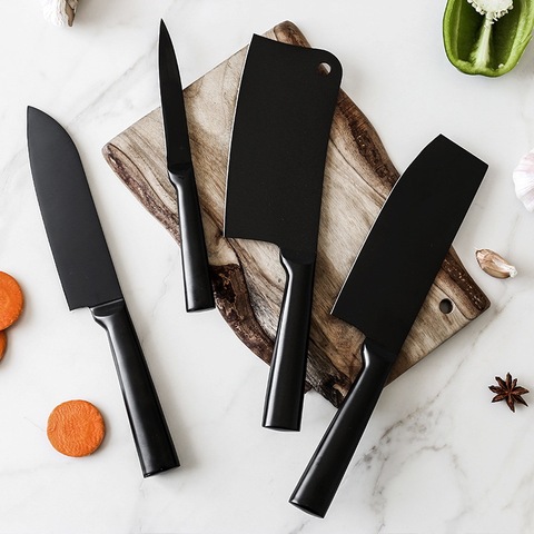 Kichen Knife Set of 4 - Stainless Steel Chef Santoku Utility Chopping Boning Cleaver Knives Meat Fruit Vegetable Household Tools ► Photo 1/6