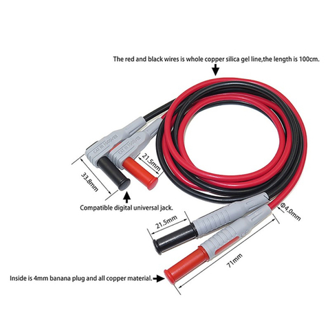 Free shiping  New Cleqee P1033 Multimeter Test Cable Injection Molded 4mm Banana Plug Test Line Straight to Curved Test Cable ► Photo 1/6