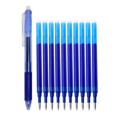 11PCS/lot 0.5mm Erasable Ballpoint Pen Set Blue/Black/Green/Red Ink Magic Erasable Refill for School Office Student Writing Tool ► Photo 1/6
