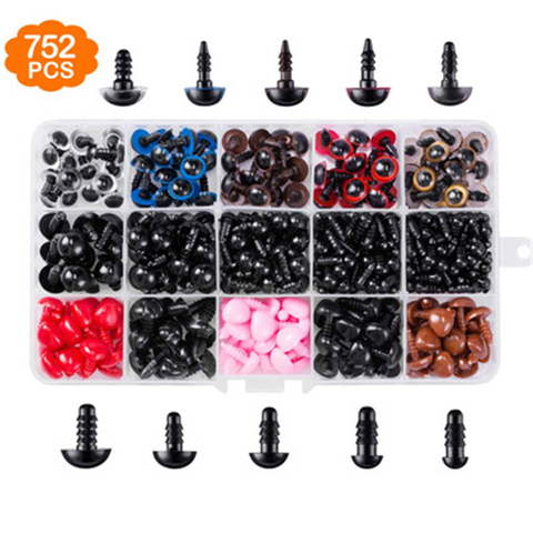 752PCS screw combination Black Plastic Crafts Safety Eyes for Bear Soft Toy Animal Doll Amigurumi DIY Accessories For Toy Gift ► Photo 1/5