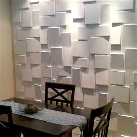 Nordic style Home Decor Decorative Panel 50x50cm 3D Art Plaster Cutting Geometric Diamond Carved 3D Wall Sticker Wall decoration ► Photo 1/6