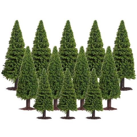 15pcs Green Scenery Landscape Model Cedar Trees Diorama Miniatures Cedar Trees Model for Scenery Landscape ► Photo 1/6