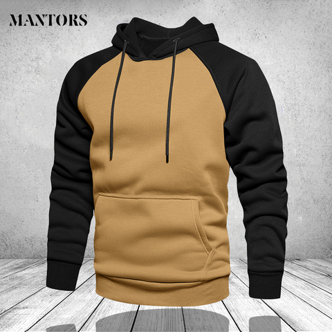 Hoodie Men Fashion Casual Feece Loose Hip Hop Streetwear Hoodies Mens Sweatshirt Clothes Patchwork Outwear Hoody Male Plus Size ► Photo 1/5