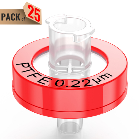 Syringe Filters,PTFE Membrane 1.0μm Pore Size,13mm Diameter,25 Pcs by Ks-Tek ► Photo 1/5