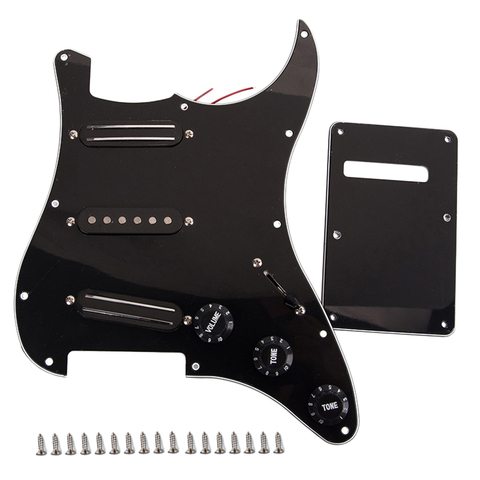 Black 3-Ply Sss Dual Rail Pickups Loaded Prewired Guitar Pickguards For 11 Hole Electric Guitar ► Photo 1/6