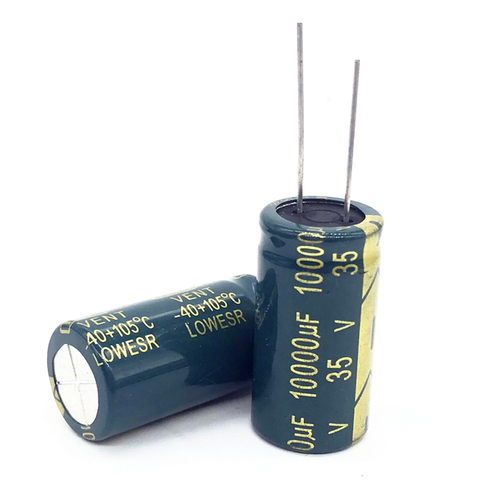 6pcs/lot high frequency low impedance 35V 10000UF 18*35MM aluminum electrolytic capacitor 10000uf 35v 35V10000UF 20% ► Photo 1/1