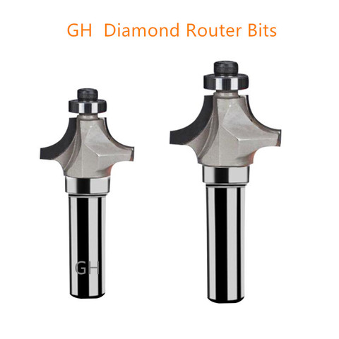 Diamond wood milling cutter Chamfer Round Router Bits Woodworking tools Trimming Engraving Cleaning PCD end mill Slotter Door Kn ► Photo 1/6