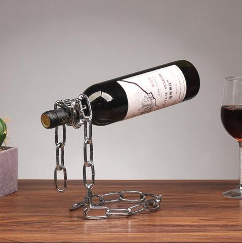 Magic Metal Hanging Suspension Chain Wine Racks wine Holders Retro Creative Handmade Restaurant Bar Stand Bracket Display Stand ► Photo 1/6