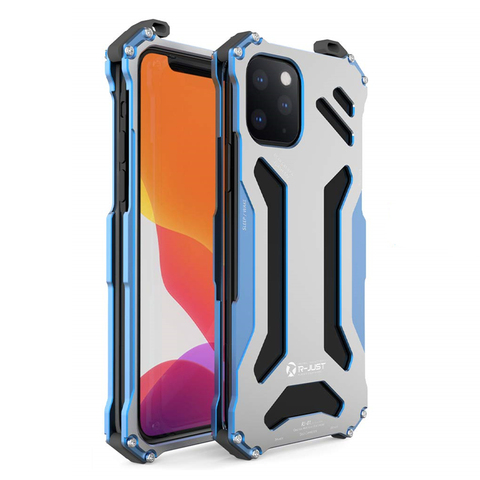 Luxury Metal Armor Case For iPhone 11 Pro XS Max XR X 7 8 Plus SE 2 Protect Cover For iPhone X XR XS Max Hard shockproof Coque ► Photo 1/6