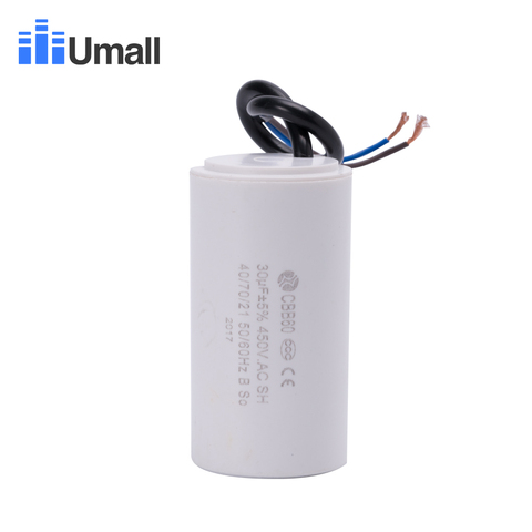 CBB60 450V 30uF running motor start capacitor for electric machine two wires ► Photo 1/5