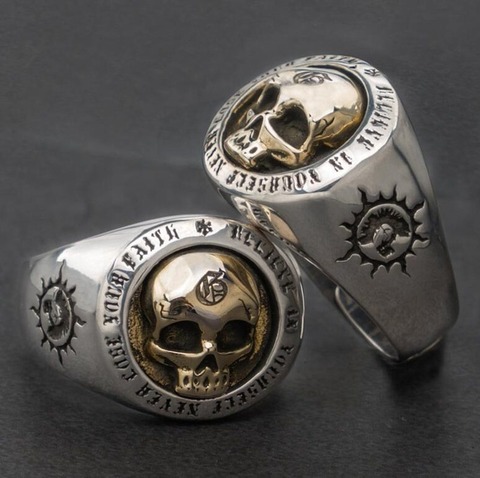 Metal Punk Top Quality Gothic Skull Ring Men Biker Jewelry ► Photo 1/6