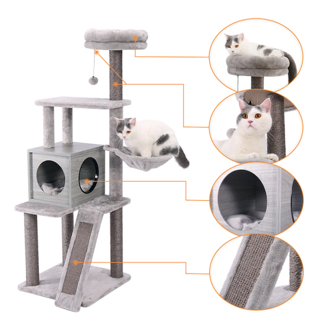 Cat'S Tree Tower Activity Centres Pets Animal Play Tree Funny Scratcher Scratching Post Tree Climbing Jumping Sisal Cat Toy ► Photo 1/6