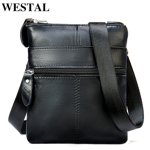 WESTAL Men's Shoulder Bag Small Crossbody Bags for Men Mini Bag for Phone Men's Bag Genuine Leather Men Messenger Bags 2222 ► Photo 1/6