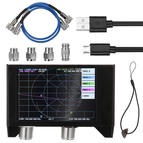 4.0/4.3 Inch Screen 3G Vector Network Analyzer SAA-2N NanoVNA V2 Antenna Analyzer Shortwave HF VHF UHF Tester with Iron Housing ► Photo 1/6