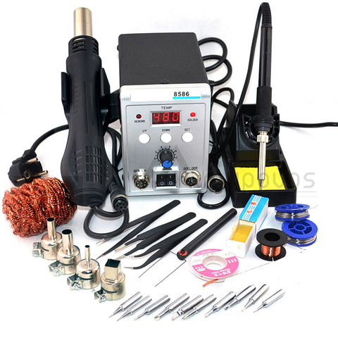 750W 8586 2 In 1 digital ESD Hot Air Gun Soldering Station Welding Solder Iron For IC SMD Desoldering Rework station 220v ► Photo 1/5