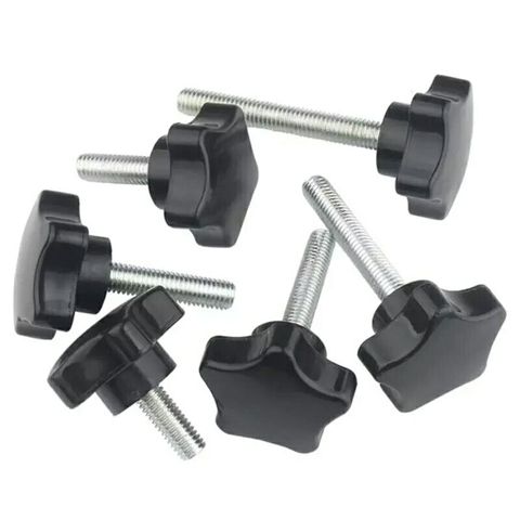 10pcs M5 M6 Male Thread Star Shaped Head Clamping Nuts Knob For Industry Equipment Plastic Carbon Steel Galvanization ► Photo 1/6