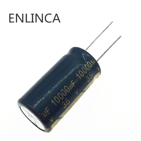 2pcs/lot T17 Low ESR/Impedance high frequency 35v 10000UF aluminum electrolytic capacitor size 18*35mm 10000UF35V 20% ► Photo 1/1