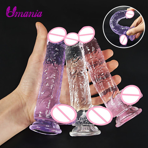 Realistic Silicone Dildo Jelly Dildo Sex Toy For Women With Thick Glans Real Dong With Powerful Suction Cup Stiff Cock Sex Toys ► Photo 1/6