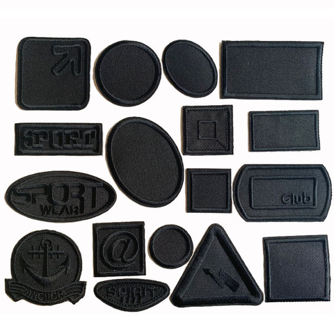 5Pcs Black Sport Patches for Clothes Iron on letter Appliques Stripes  Sticker DIY Badges Decoration