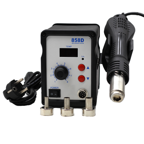 858D Hot Air Soldering Station  220V 450W LED Digital Solder Heat Gun Rework Station ESD SMD SMT Welding Repair Machine ► Photo 1/6