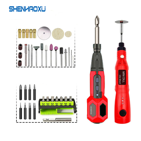Power Tool Set Mini Grinder Drill Cordless Electric Screwdriver 3.6V Li-ion Battery Rechargeable Household Electric Tool ► Photo 1/6