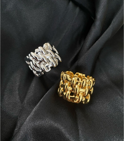 18KGP Fashion Woven Cross Style Ring ► Photo 1/6