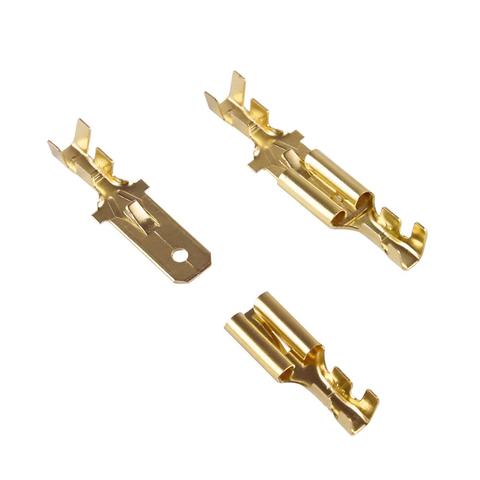 100Pcs/lot 7.8mm with thorn Female and male Crimp Terminal Connector Gold Brass/Silver Car Speaker Electric Wire Connectors ► Photo 1/6