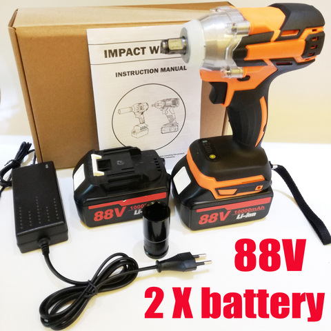 88V 550N.m Electric Brushless Impact Wrench Rechargeable 1/2'' Socket Wrench Power Tool Cordless With 2 Battery Accessories ► Photo 1/6