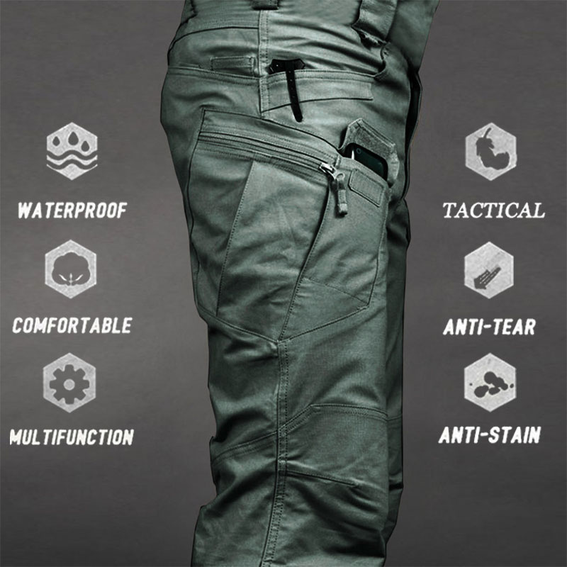 Men's Tactical Cargo Army Work Trousers Combat Outdoor Pocket Pants Plus Size 