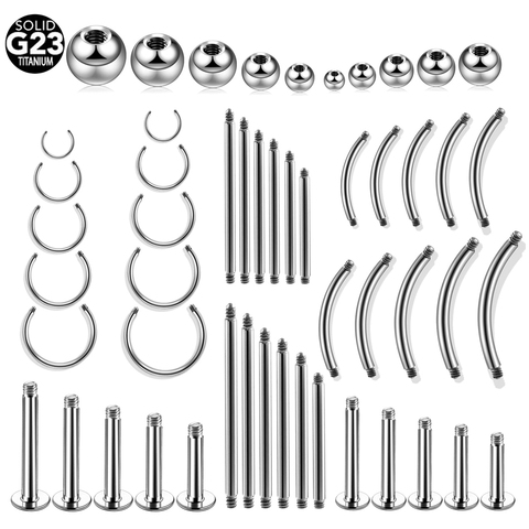 10pcs/lot Titanium Screw Barbell Replacement Accessories Ball Piercing 14G 16G Belly Bar Nose Ear Stud Rings Tongue Lip Retainer ► Photo 1/6
