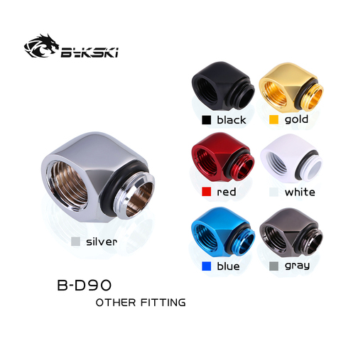 Bykski B-D90 B-EW90 Angled 90 Degree Female to Male Adapter Fitting G1/4 Tubing Elbow 2F Muti Colors For Radiator Water Cooling ► Photo 1/5