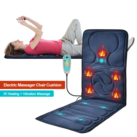 Massage Electric Heating Vibrating Back Massager Winter Infrared Warm Treatment Massaging Chair Cushion Mattress Pain Relief ► Photo 1/6