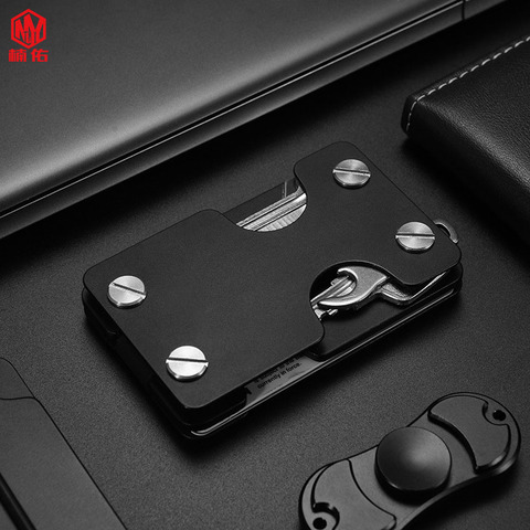 1PC EDC Multitool 2 in 1 Aluminum Alloy Card Package Bag RFID Intercept Card Case Carbon Fiber Card Holder Smart Key Holder ► Photo 1/6