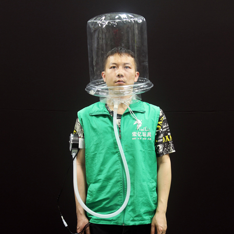 Transparent PVC Inflatable Protective Cover Breathing System Helmets Safety Isolation Set ► Photo 1/1