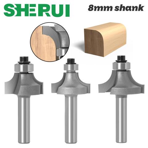 1pc 8mm Shank Round-Over Router Bits for wood Woodworking Tool 2 flute endmill with bearing milling cutter Corner Round Over Bit ► Photo 1/6