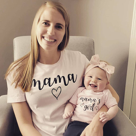 Mommy and Me Shirts Mama Mama's Girl Matching T-Shirts Mommy and Me Outfits Mother Daughter Shirts Gift for New Baby ► Photo 1/6