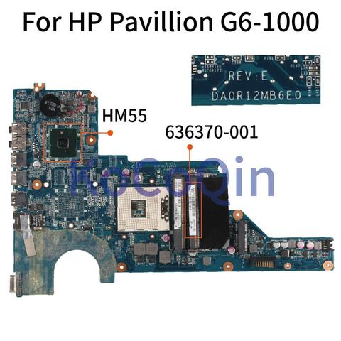 KoCoQin laptop Motherboard For HP Pavillion G6-1000 Mainboard 636370-001 636370-501 DA0R12MB6E0 HM55 ► Photo 1/6