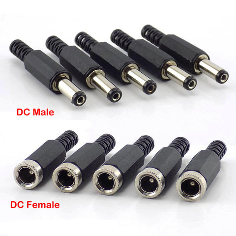Adaptor Terminals DC Female DC Male Connectors Power Plug 5.5mm x 2.1mm Jack Socket DIY Wire Cable Jack Electric Connectors ► Photo 1/6