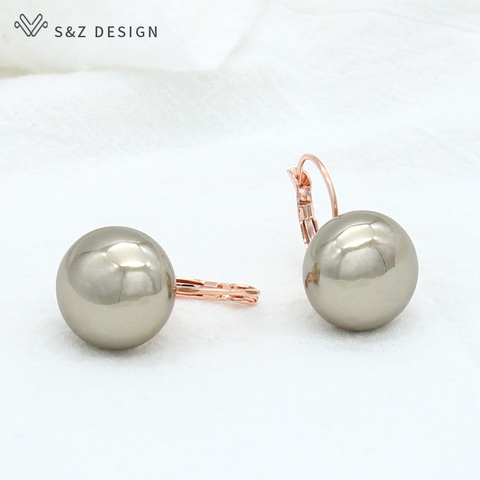 S&Z DESIGN 2022 South Korea Fashion Temperament Bread Round Big Pearl Dangle Earrings For Women Wedding Jewelry Birthday Gift ► Photo 1/6