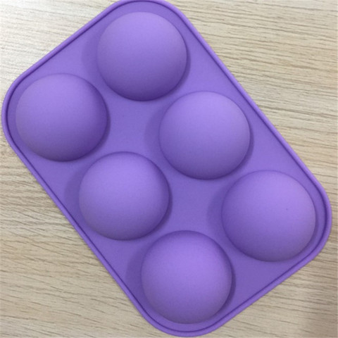 TTLIFE 6 Holes Silicone Baking Mold for Baking 3D Bakeware Chocolate Half Ball Sphere Mold  Cupcake Cake DIY Muffin Kitchen Tool ► Photo 1/6