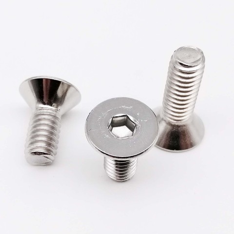 10pcs UNC 1/4-20 US Coarse Thread 304 A2-70 Stainless Steel Hex Hexagon Socket Flat Countersunk Head Screw Bolt ► Photo 1/6