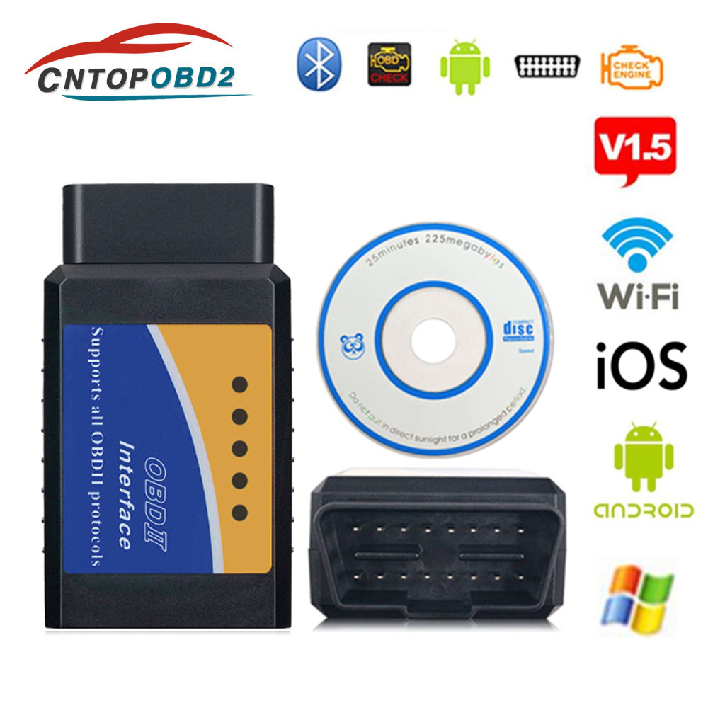 ELM327 OBD2 Scanner Bluetooth WIFI For Android iOS Car Diagnostic Interface Tool 