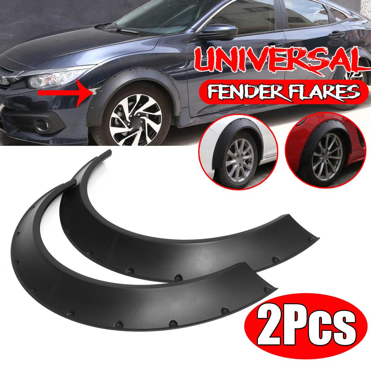 2Pcs Universal Arch Car Wheel Eyebrow Fender Flares Auto Mudguard  Anti-scratch Protector Strips Auto Replacement Parts - AliExpress