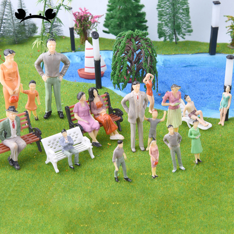 Model People Figures Passenegers Train Scenery 1:25-1:300 O HO OO G N Scale Mixed Color Pose ► Photo 1/4