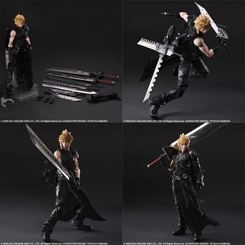 28cm Play Arts Final Fantasy VII Cloud Strife PVC Action Figure Anime Cloud Strife Collection PVC Model Toys Doll ► Photo 1/6