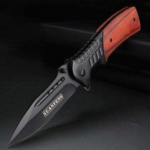 Outdoor Survival Folding Knife Camping Hunting Survival Knives with Wooden Handle Cs Go Short Knife Folding Knife with Clip ► Photo 1/1