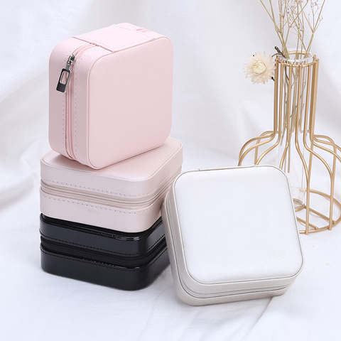 Portable Jewelry Box Jewelry Organizer  Portable Leather Jewelry Box  Zipper - Jewelry Packaging & Display - Aliexpress