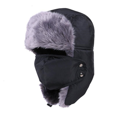 2022 new Balaclava Earflap Bomber Hats Caps Scarf Men Women Russian Trapper Hat Trooper Earflap Snow Ski Hat Cap With Scarve ► Photo 1/5