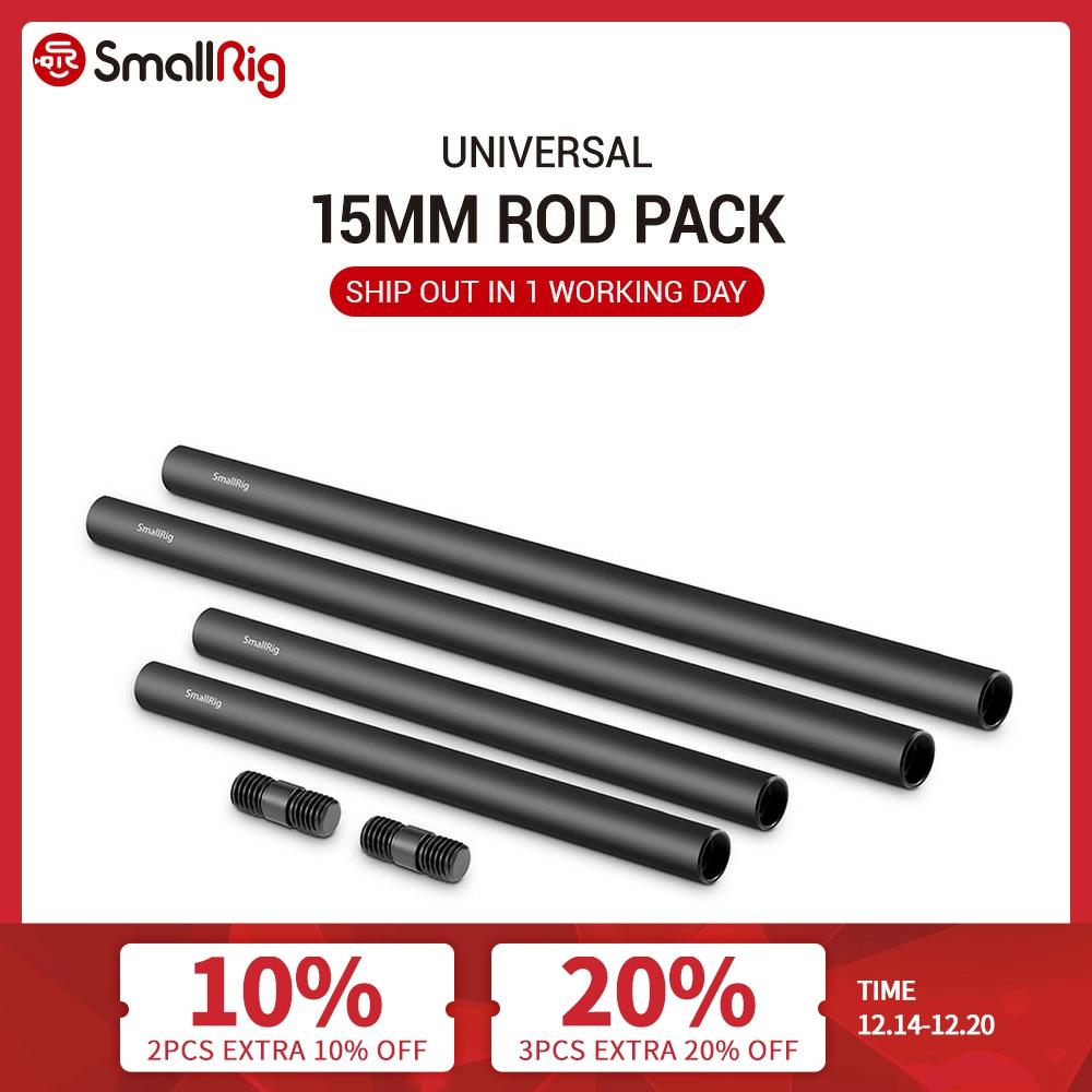 SmallRig 15mm Rods Pack with M12 Thread Rod Cap Connectors Aluminum Alloy Rods Combination Camera Rail Rod (2 Pairs Pack)- 1659 ► Photo 1/6