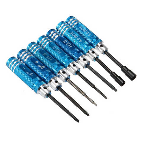 7pcs 1.5mm 2mm 2.5mm 3mm 4mm 5.5mm DIY Hexagonal Hex Screw Driver Tool Set Screwdriver For RC Drone FPV Quadcopter Helicopter ► Photo 1/6